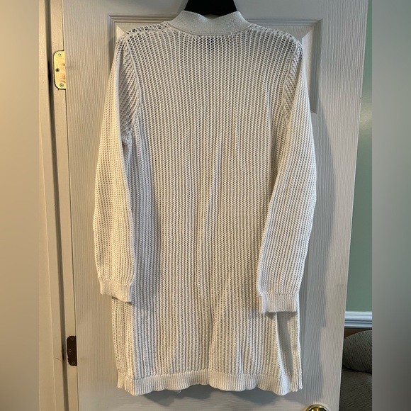 Ann Taylor Mesh Stitch Open Front Cardigan - Picture 3 of 5